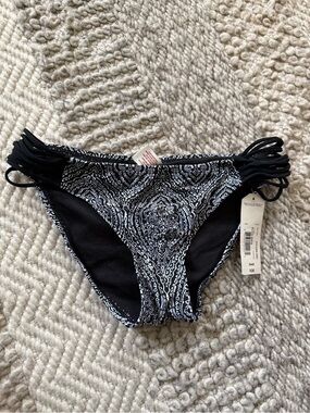 Arizona Black White Paisley Side-Strap Bikini Bottom juniors small women’s xs